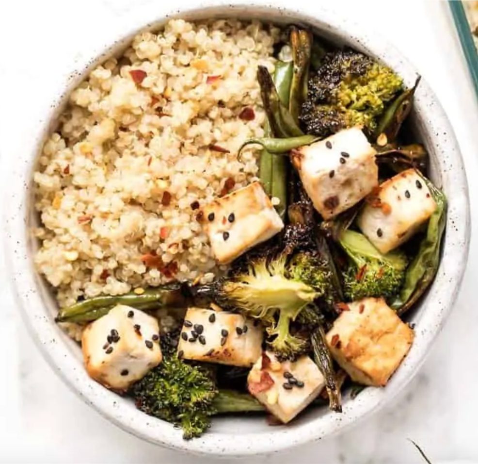 Sesame Tofu Quinoa with Veggies